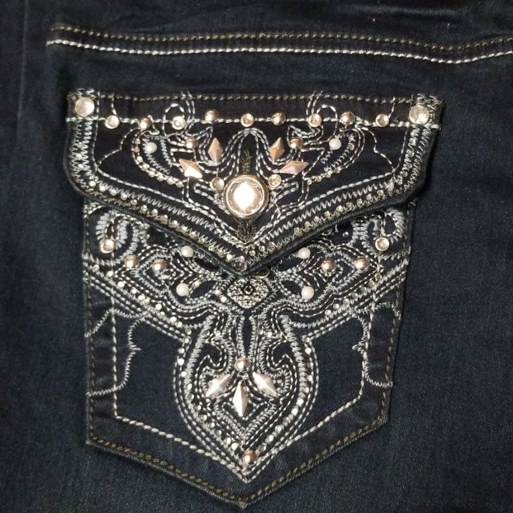 Diamonds Threads Junior Bling Pocket Jeans - Picture 2 of 8